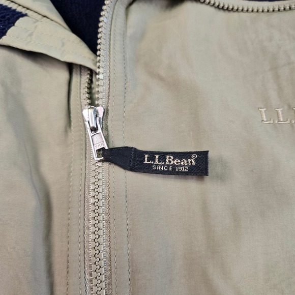 L.L. Bean Men XX Large Tall Beige Fleece Lined Insulated Bomber Jacket PolarTec - Picture 5 of 8